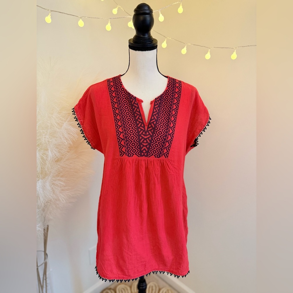 🌾 J. Crew Flutter Sleeve Tunic with‎ Embellished Details